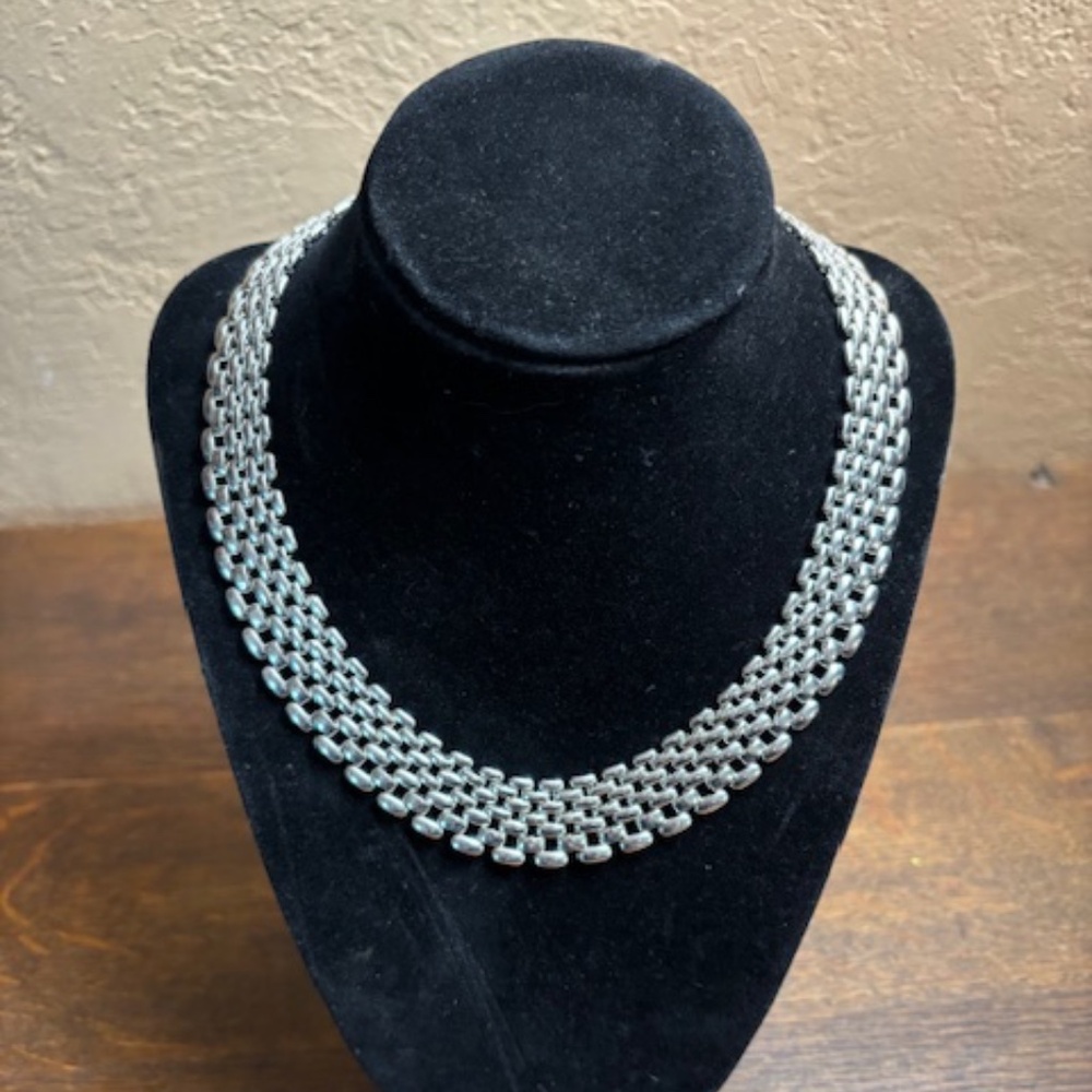 Panther style silver (tested) Designer  necklace- Stunning- 62 grams